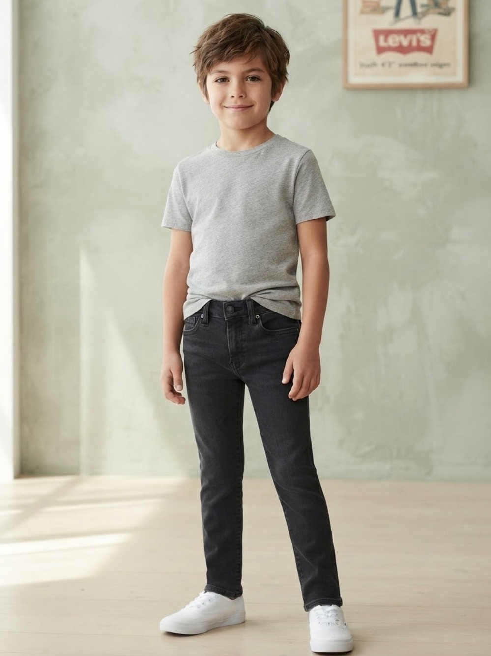 Levi's Kids Skinny Jeans in Black Wash